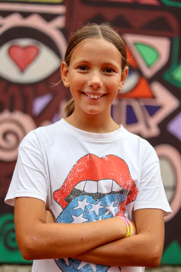 Isabella, läuft den Abschnitt Kilometer 7 bis 8