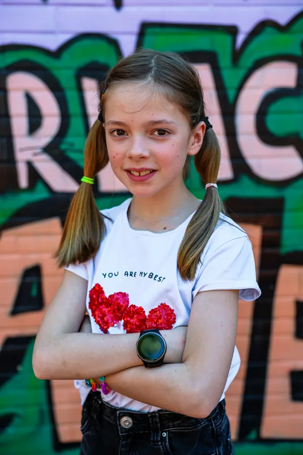 Josefine, läuft den Abschnitt Kilometer 12 bis 13
